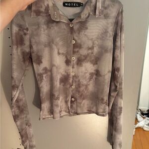 Motel Rocks Gray Tie-Dye Women's Top